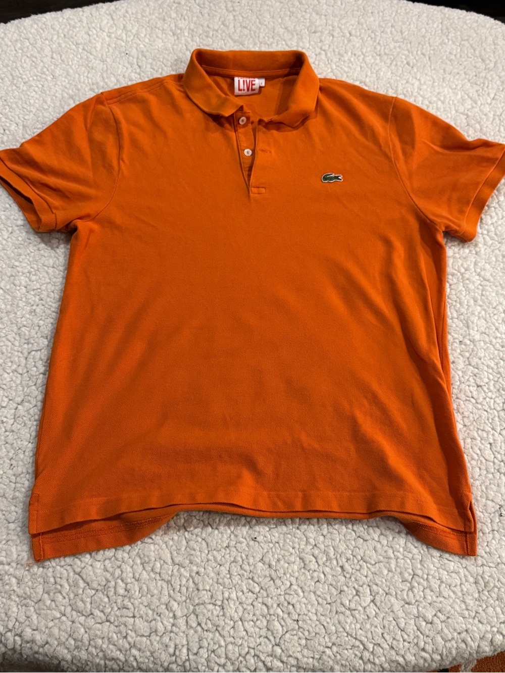 Lacoste L!VE Men’s Orange Polo with Embroidered Crocodile